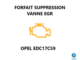 FORFAIT SUPPRESSION VANNE EGR OPEL EDC17C59