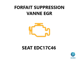 FORFAIT SUPPRESSION VANNE EGR SEAT PCR2.1