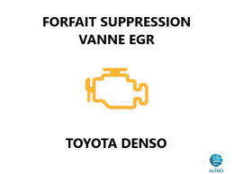 FORFAIT SUPPRESSION VANNE EGR TOYOTA DENSO