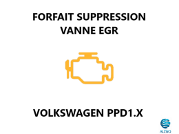 FORFAIT SUPPRESSION VANNE EGR VOLKSWAGEN PPD1.X