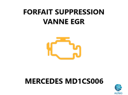 FORFAIT SUPPRESSION VANNE EGR MERCEDES MD1CS006