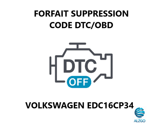 FORFAIT SUPPRESSION CODE DTC/OBD VOLKSWAGEN EDC16CP34