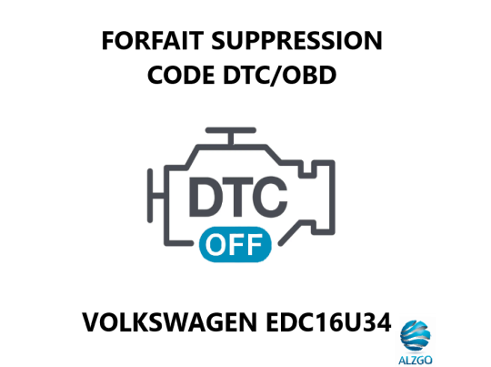 FORFAIT SUPPRESSION CODE DTC/OBD VOLKSWAGEN EDC16U34