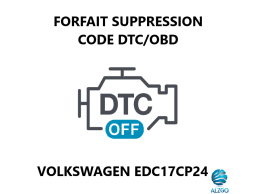 FORFAIT SUPPRESSION CODE DTC/OBD VOLKSWAGEN EDC17CP24