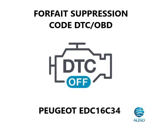 FORFAIT SUPPRESSION CODE DTC/OBD PEUGEOT EDC16C34